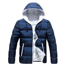 Load image into Gallery viewer, Men Winter Hooded Jacket Long Sleeve Thicken Puffer Padded Coat Warm Ultralight