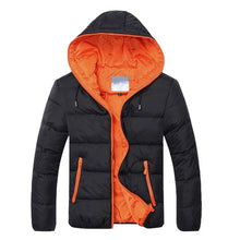 Load image into Gallery viewer, Men Winter Hooded Jacket Long Sleeve Thicken Puffer Padded Coat Warm Ultralight