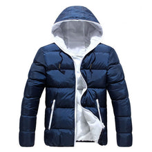 Load image into Gallery viewer, Men Winter Hooded Jacket Long Sleeve Thicken Puffer Padded Coat Warm Ultralight